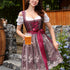 3-teiliges Dirndl für Damen – Midi-Traditionskleid mit Dirndl-Kleid, Schürze und Bluse für das Oktoberfest